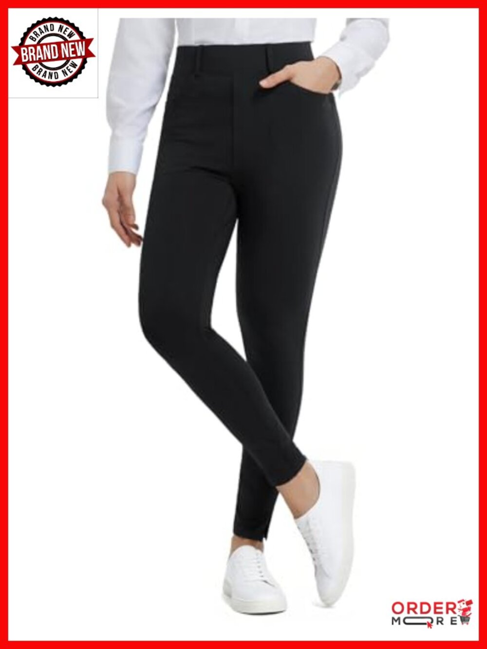 Petite 7/8 Ankle Skinny Dress Pants Stretch Pull On Yoga Work Leggings